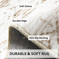 5x7 Area Rugs - Soft, Washable Neutral Boho Carpet for Living, Bedroom, Dining & Play Rooms - Indoor Brown - 7DAY'S