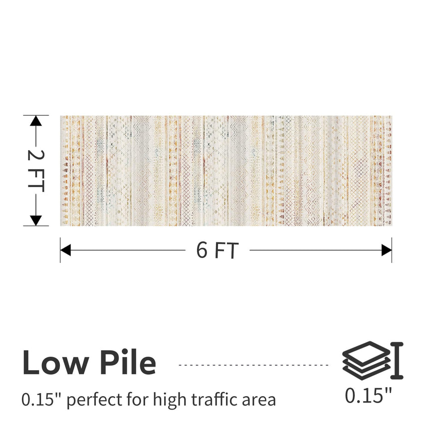 5x7 Area Rugs - Soft, Washable Neutral Boho Carpet for Living, Bedroom, Dining & Play Rooms - Indoor Brown - 7DAY'S