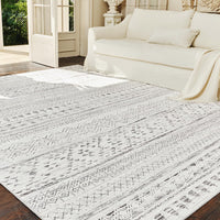 5x7 Area Rugs - Soft, Washable Neutral Boho Carpet for Living, Bedroom, Dining & Play Rooms - Indoor Brown - 7DAY'S