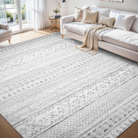 5x7 Area Rugs - Soft, Washable Neutral Boho Carpet for Living, Bedroom, Dining & Play Rooms - Indoor Brown - 7DAY'S