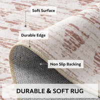 5x7 Area Rugs - Soft, Washable Neutral Boho Carpet for Living, Bedroom, Dining & Play Rooms - Indoor Brown - 7DAY'S