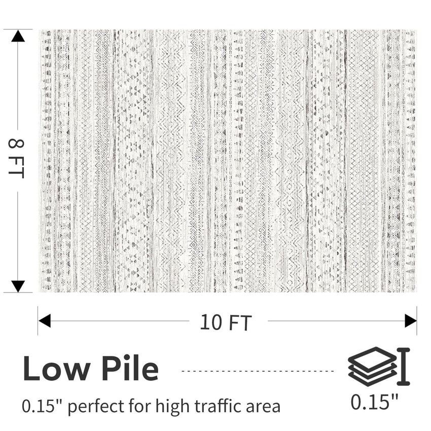 5x7 Area Rugs - Soft, Washable Neutral Boho Carpet for Living, Bedroom, Dining & Play Rooms - Indoor Brown - 7DAY'S