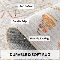 5x7 Area Rugs - Soft, Washable Neutral Boho Carpet for Living, Bedroom, Dining & Play Rooms - Indoor Brown - 7DAY'S