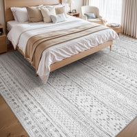 5x7 Area Rugs - Soft, Washable Neutral Boho Carpet for Living, Bedroom, Dining & Play Rooms - Indoor Brown - 7DAY'S