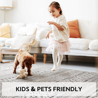 5x7 Area Rugs - Soft, Washable Neutral Boho Carpet for Living, Bedroom, Dining & Play Rooms - Indoor Brown - 7DAY'S