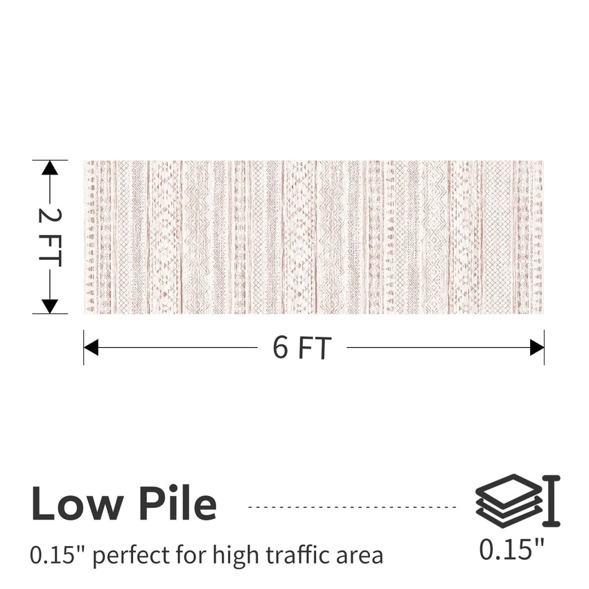 5x7 Area Rugs - Soft, Washable Neutral Boho Carpet for Living, Bedroom, Dining & Play Rooms - Indoor Brown - 7DAY'S