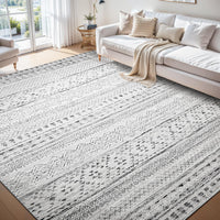 5x7 Area Rugs - Soft, Washable Neutral Boho Carpet for Living, Bedroom, Dining & Play Rooms - Indoor Brown - 7DAY'S
