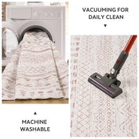 5x7 Area Rugs - Soft, Washable Neutral Boho Carpet for Living, Bedroom, Dining & Play Rooms - Indoor Brown - 7DAY'S