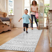 5x7 Area Rugs - Soft, Washable Neutral Boho Carpet for Living, Bedroom, Dining & Play Rooms - Indoor Brown - 7DAY'S