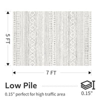 5x7 Area Rugs - Soft, Washable Neutral Boho Carpet for Living, Bedroom, Dining & Play Rooms - Indoor Brown - 7DAY'S