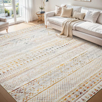 5x7 Area Rugs - Soft, Washable Neutral Boho Carpet for Living, Bedroom, Dining & Play Rooms - Indoor Brown - 7DAY'S