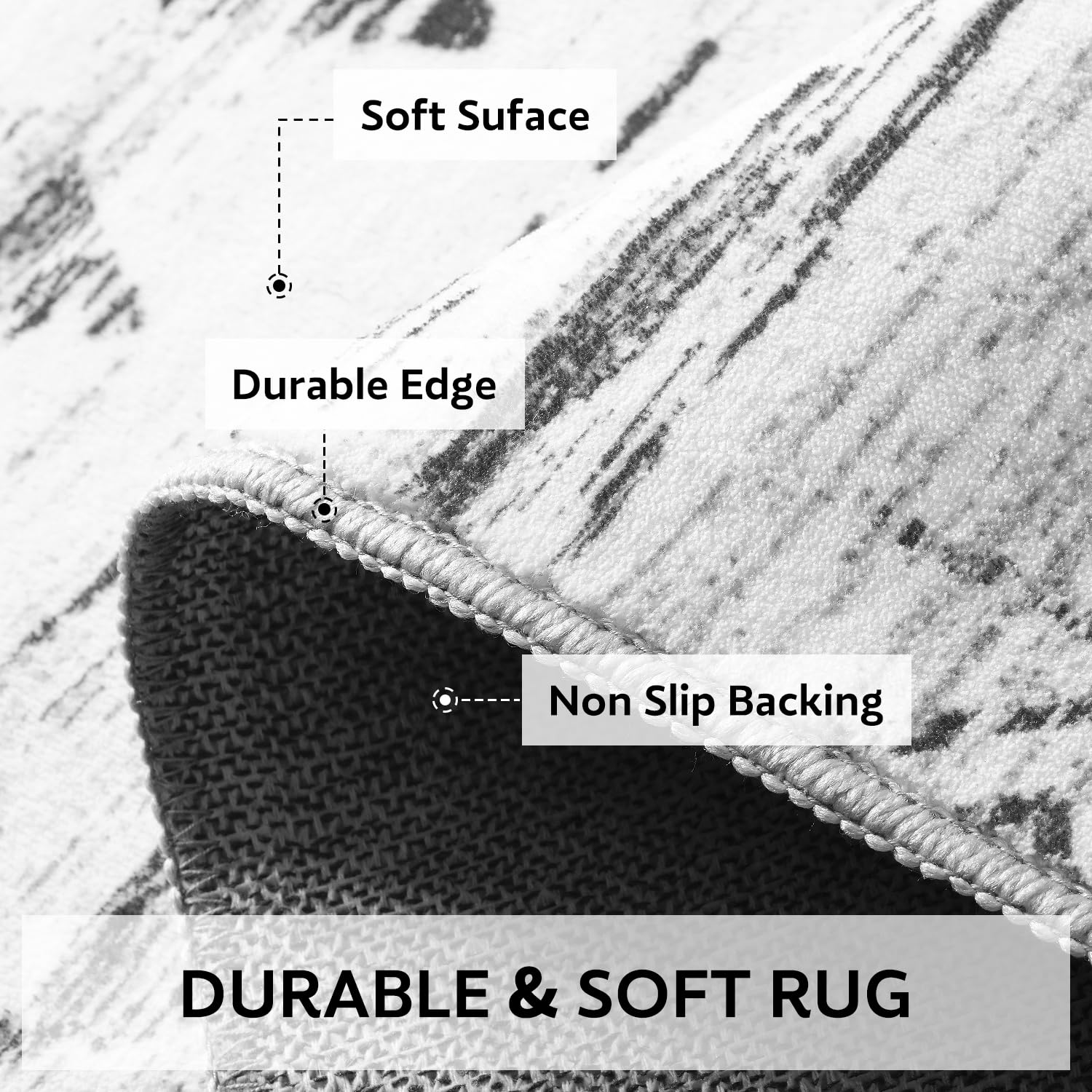 5x7 Area Rugs - Soft, Washable Neutral Boho Carpet for Living, Bedroom, Dining & Play Rooms - Indoor Brown - 7DAY'S
