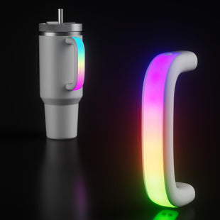 6 Colors LED Light-Up Tumbler Handle for Stanley 40oz/30oz, Comfortable Water Bottle Handle for Stanley Tumbler-Compatible with 40oz Stanley Cup Accessories, Use for Outdoor, Party, Home (Rose Quartz)