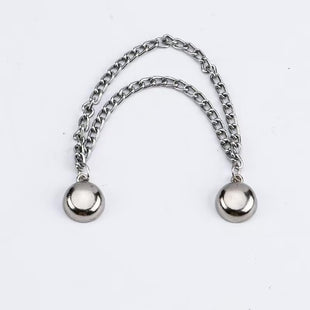 6 - Pack Magnetic Clothing Clips, Multi - Function Metal Button Clips for Cuffs, Hem, Headscarf Decoration, Assorted Colors（Super Good qualiey） (Silver)