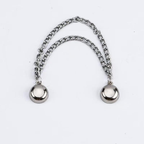 6 - Pack Magnetic Clothing Clips, Multi - Function Metal Button Clips for Cuffs, Hem, Headscarf Decoration, Assorted Colors（Super Good qualiey） (Silver)