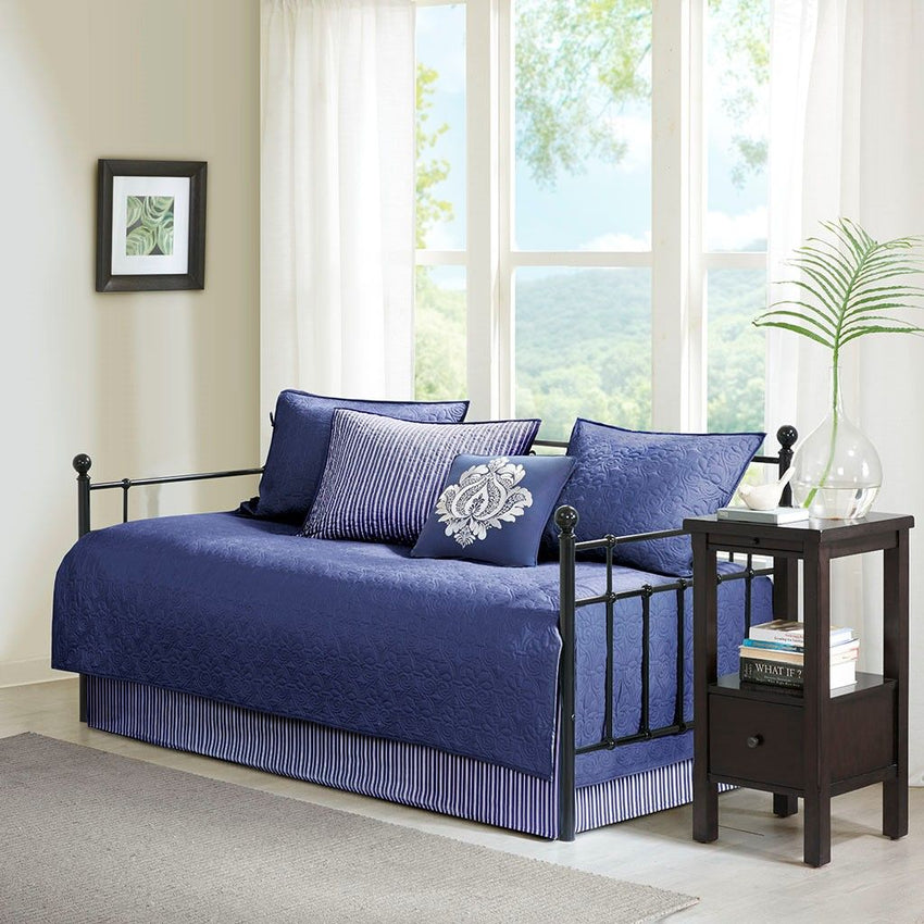 6 Piece Reversible Daybed Cover Set Navy Daybed - 7DAY'S