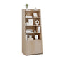 6 - Tier Bookcase Freestanding Ladder Bookshelf with 2 Adjustable Shelves and Flip Up Door - 7DAY'S