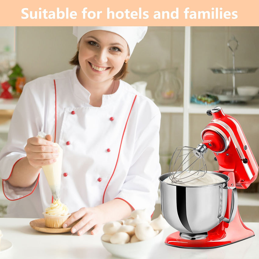 6 - Wire Whipped cream Attachment for KitchenAid 4.5 - 5 Quart Tilt - Head Stand Mixer, K45WW accessory Replacement, Egg Cream Stirrer, Cake Mayonnaise Whisk, Whipping Egg White(Not for dishwasher) - 7DAY'S