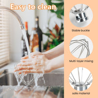 6 - Wire Whipped cream Attachment for KitchenAid 4.5 - 5 Quart Tilt - Head Stand Mixer, K45WW accessory Replacement, Egg Cream Stirrer, Cake Mayonnaise Whisk, Whipping Egg White(Not for dishwasher) - 7DAY'S