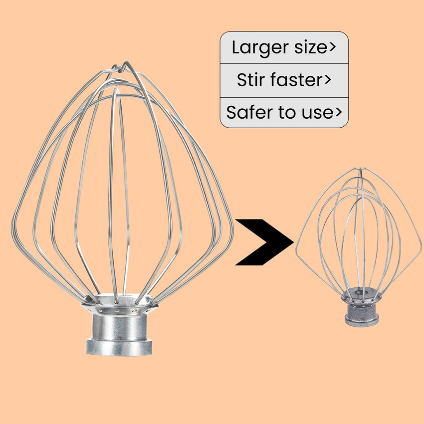 6 - Wire Whipped cream Attachment for KitchenAid 4.5 - 5 Quart Tilt - Head Stand Mixer, K45WW accessory Replacement, Egg Cream Stirrer, Cake Mayonnaise Whisk, Whipping Egg White(Not for dishwasher) - 7DAY'S