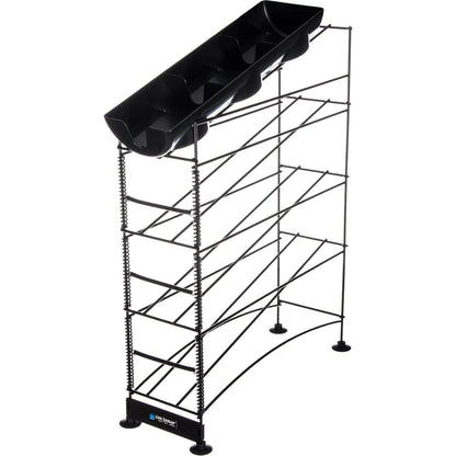 San Jamar Wireworks Cup and Lid Dispenser Fits 8 - 44 Oz. Cups, 3 Tiers with Suction Cup Feet for Restaurants, Fast Food, And Kitchens, Plastic, 8.25 X 20.5 X 22.5 Inches, Black