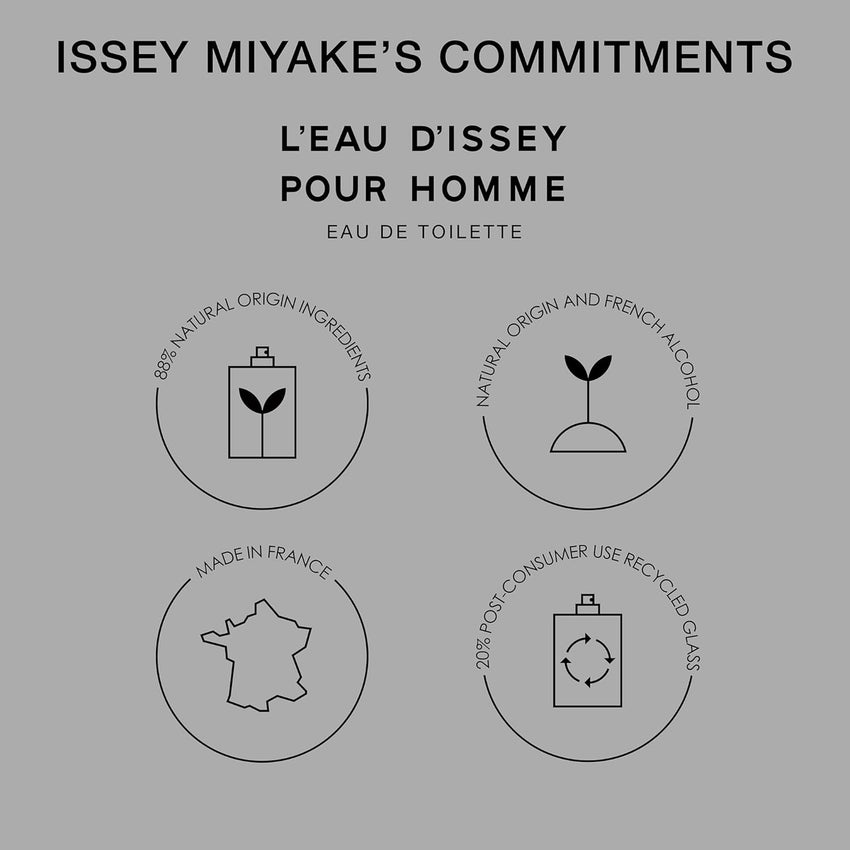 Issey Miyake L'Eau d'Issey Pour Homme Eau de Toilette - Fragrance for Men - Pure & Fresh - With Notes of Yuzu, Nutmeg & Sandalwood