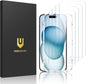 UNBREAKcable 4-Pack Screen Protector for iPhone 17, Double Shatterproof Tempered Glass [Easy Installation Frame] [9H Hardness] [99.99% HD Clear] [Case Friendly] for iPhone 6.3 inch