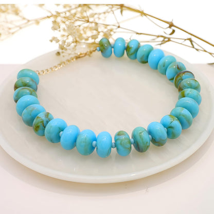 We We Chunky Colorful Beaded Necklace for Women Large Boho Statement Bead Chokers Necklaces Turquoise Blue Big Beads Jewelry Neck Summer Beach