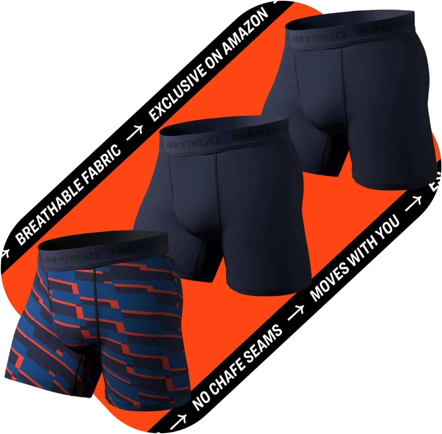 Pair of Thieves Super Fit Men's Boxer Briefs – Soft, Breathable, Quick-Dry Underwear with 4-Way Stretch (2 & 3 Pack)