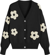 CIDER Womens Cardigan V Neck Floral Cardigan for Women Knit Button Down 2024 Fall