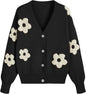 CIDER Womens Cardigan V Neck Floral Cardigan for Women Knit Button Down 2024 Fall