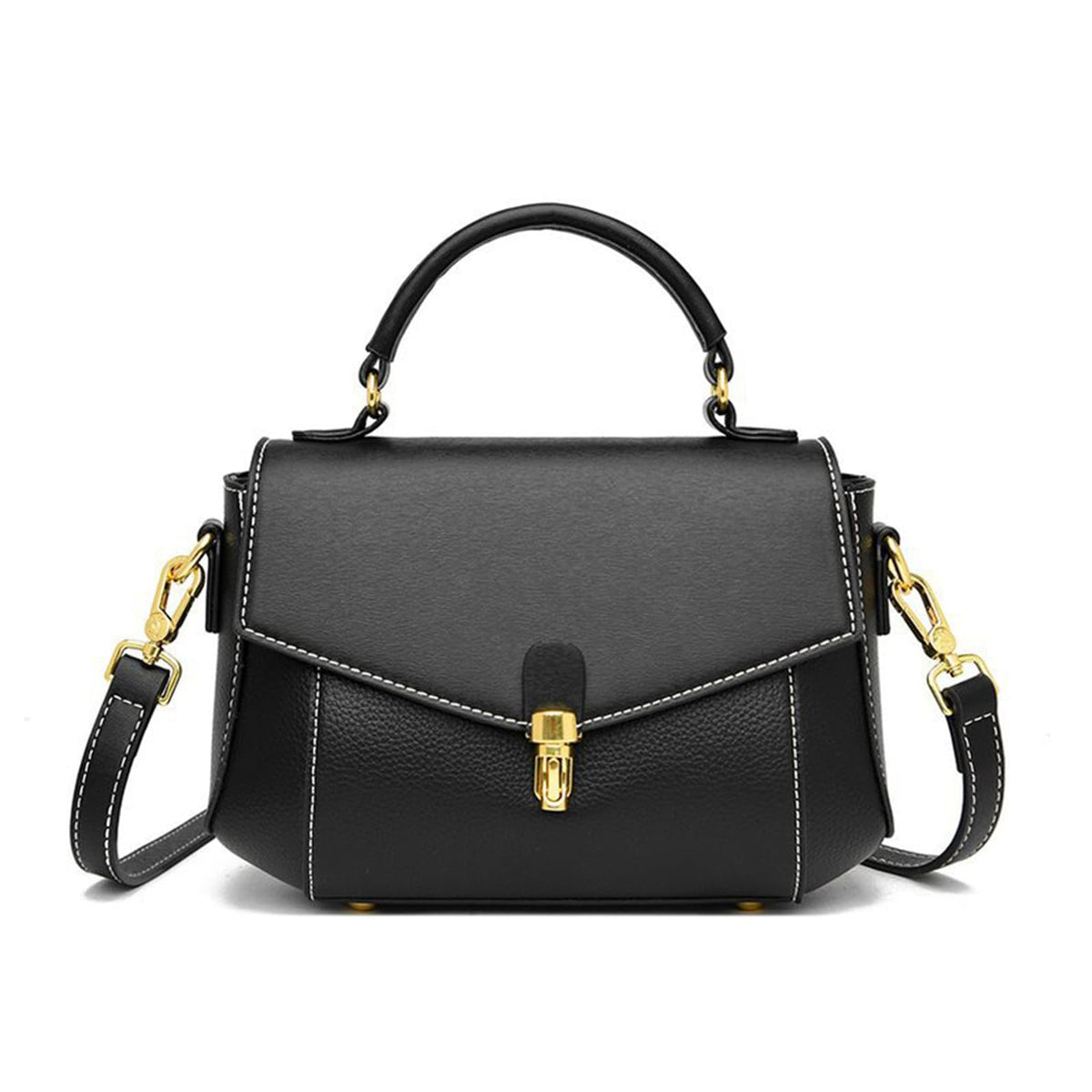 imeetu Crossbody Bags for Women, Leather Shoulder Bag, Purses and Handbags | Genuine Leather Womens Crossbody Purse, Structure Shoulder Purse with Top Handle & 2 Straps for 3 Styles, Travel, Daily, Gift