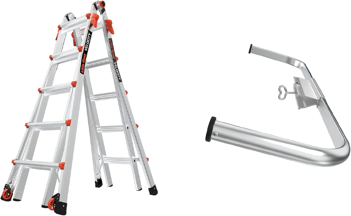 Little Giant Multi-Position Ladder, Velocity, M17, 9-15 Foot, Aluminum, Type 1A, 300 lbs Weight Rating & Work Platform, Aluminum, 375 lbs Weight Rating