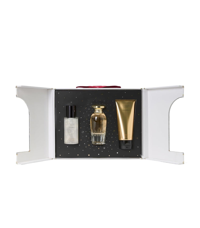 Victoria's Secret Heavenly 3 Piece Luxe Fragrance Gift Set: 1.7 oz. Eau de Parfum, Travel Lotion, & Candle