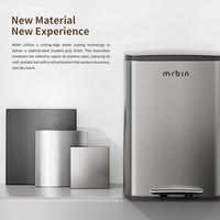 MRBIN Stainless Steel Kitchen Trash Can with Lid and Odor Filter, 13gal / 50L Step Tall Kitchen Pedal Garbage Pail, Commercial Large Rectangle Office Waste Basket for Bathroom, Garage, Eclipse Grey