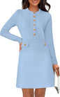 NENONA Women's 2025 Fall Sweater Dress Winter Long Sleeve Fashion Button Elegant Work Formal Cocktail Party Mini Dresses
