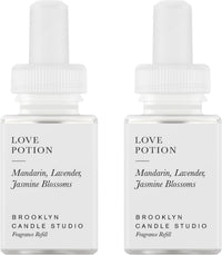 Pura & Brooklyn Candle Studio Home Scent Refill - Smart Air Diffuser - Up to 120-Hours of Luxury Fragrance per Refill - Home Essential - Clean & Safe Diffuser Fragrance - 2 Pack, Santorini