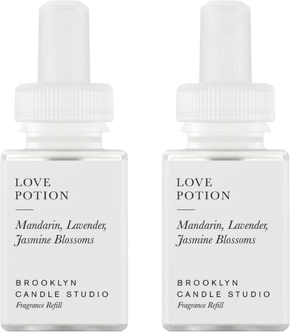 Pura & Brooklyn Candle Studio Home Scent Refill - Smart Air Diffuser - Up to 120-Hours of Luxury Fragrance per Refill - Home Essential - Clean & Safe Diffuser Fragrance - 2 Pack, Santorini