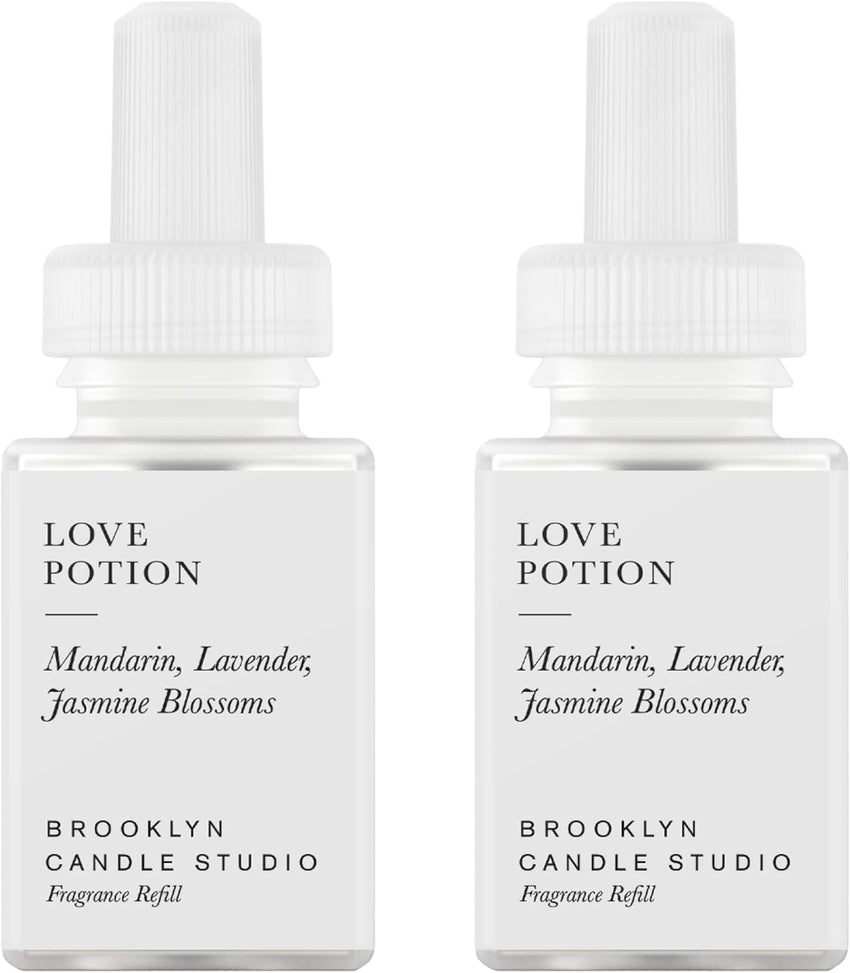 Pura & Brooklyn Candle Studio Home Scent Refill - Smart Air Diffuser - Up to 120-Hours of Luxury Fragrance per Refill - Home Essential - Clean & Safe Diffuser Fragrance - 2 Pack, Santorini