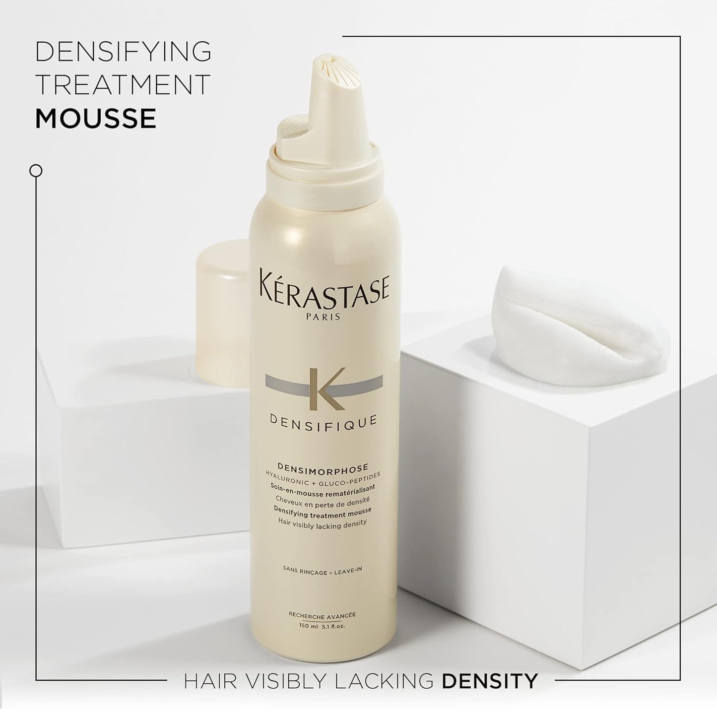 KERASTASE Densifique Mousse - Leave In Thickening Mousse, Adds Volume and Shine to Thinning Hair Types, With Hyaluronic Acid