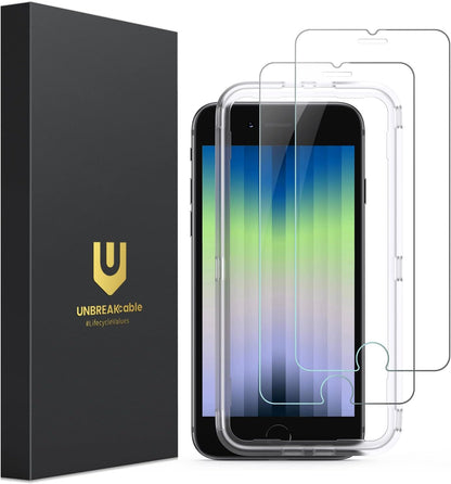 UNBREAKcable 2-Pack Screen Protector for iPhone 14/13/13 Pro Double Shatterproof Tempered Glass [Easy Installation Frame] [9H Hardness] [99.99% HD] [Bubble Free] for Apple 13 Pro/13/14 6.1 inch