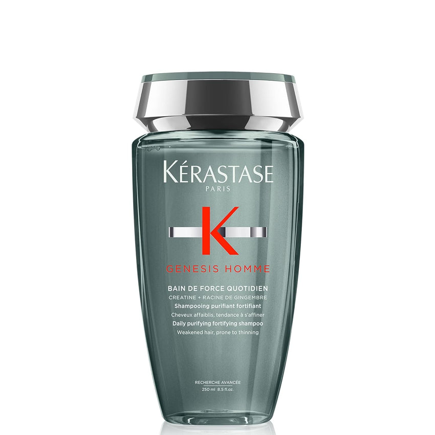 Kerastase Genesis Homme Bain De Force Shampoo For Men - Deep Cleansing & Hydrating, For Weakened Hair & Beard, 8.5 Fl Oz