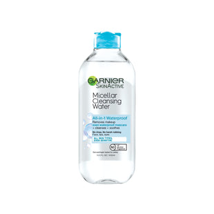 Garnier Micellar Water For Waterproof Makeup, Hydrating Facial Cleanser & Makeup Remover, Suitable for Sensitive Skin, Vegan, Cruelty Free, 13.5 Fl Oz (400mL), 1 Count