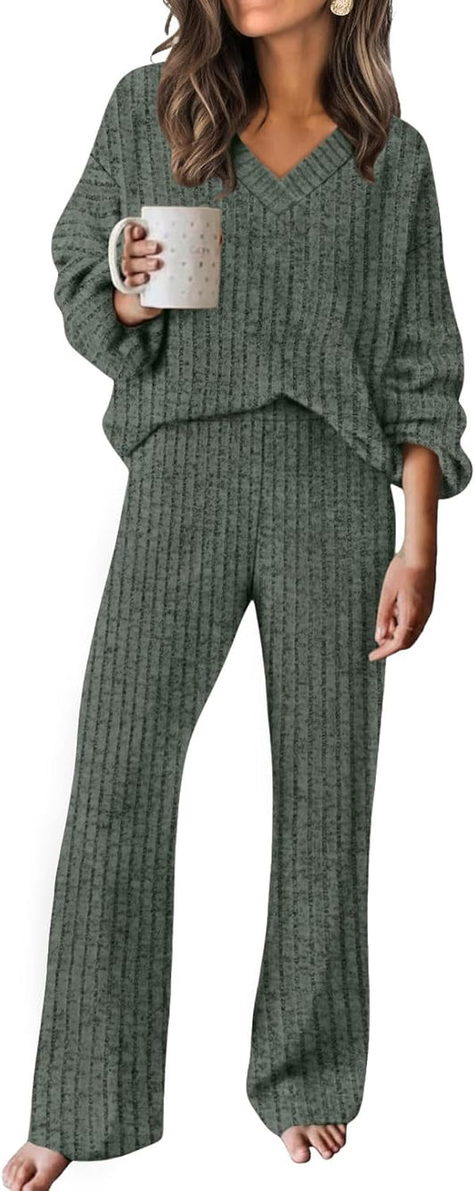 RUMIA Fall Outfits for Women 2025 Vacation Matching Sweater Lounge Sets (S-2XL)