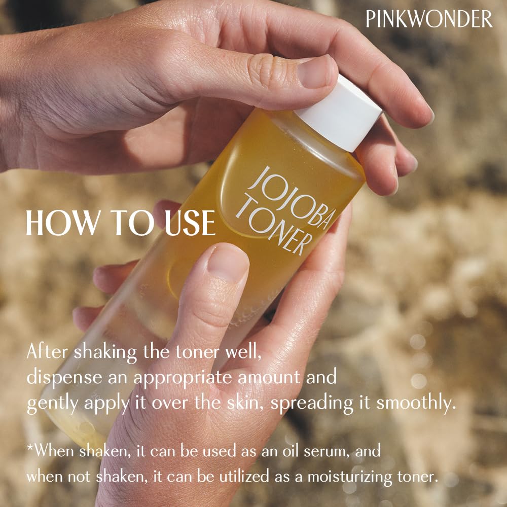 PINKWONDER USDA Organic Jojoba Oil | 100% Pure, Cold-Pressed & Vitamin E-Rich Oil for Skin | Non-Greasy, Fast-Absorbing for Face, 1.69oz (50ml)