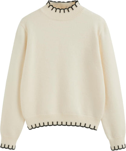 CIDER Women's Elegant Turtle Neck Sweater Winter Casual Knit Pullover Tops