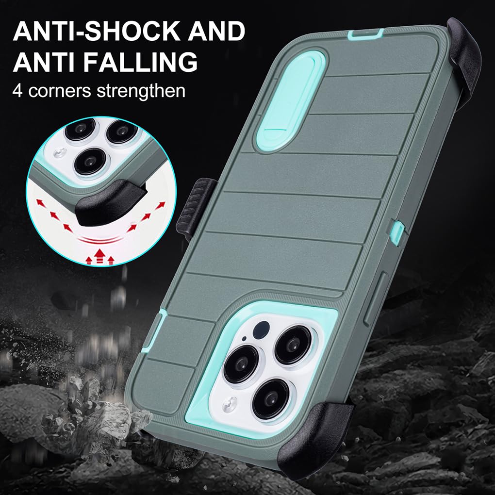 for Phone Case iPhone 14 Pro Max Case Black with Belt Clip Heavy Duty Holster for Shockproof Cases,3 Layers of Sturdy,Military Grade Defender Cover for iPhone 14 Pro Max Cases Black 6.7 Inch