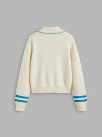 CIDER Cardigan Sweater for Women Knitted Long Sleeve Collared Cat Cute Pattern Button Down Crop Tops