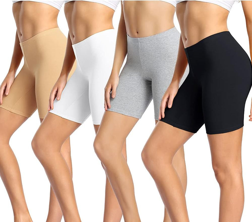 wirarpa Women's Cotton Boy Shorts Underwear Anti Chafing Soft Biker Short Plus Boy Shorts Panties 4 Pack