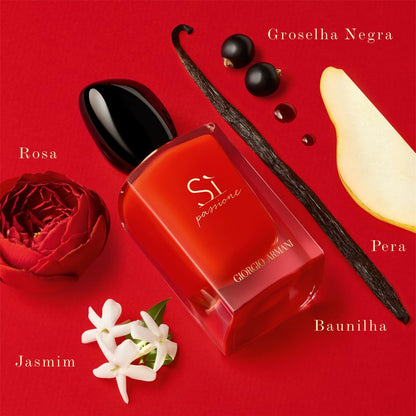 Armani Beauty - Sì Passione - Eau de Parfum - Vanilla Perfume for Women - Floral Citrus Fragrance - Blackcurrant Nectar, Damascena Rose, Black Tea Notes